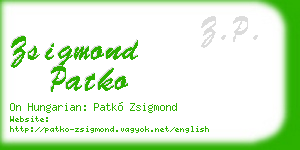 zsigmond patko business card