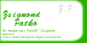 zsigmond patko business card